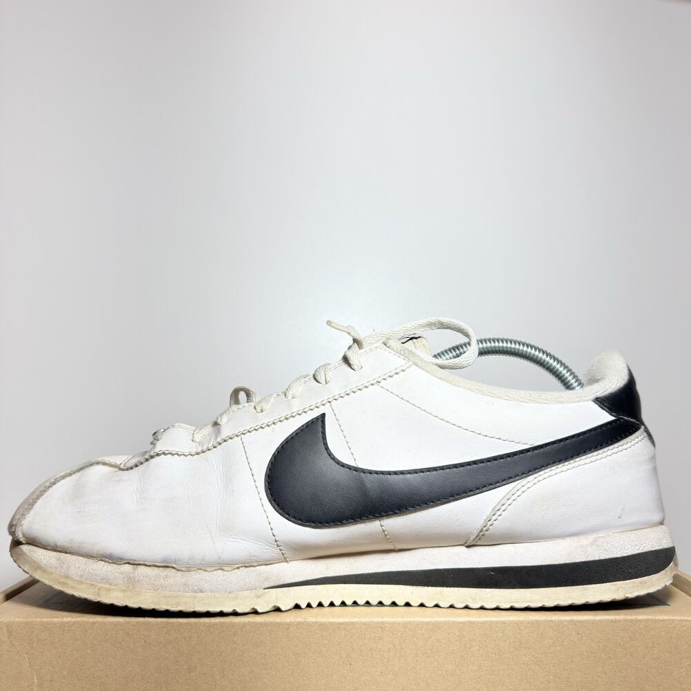 Nike Cortez Classic Leather White Black Mens Size 12 Vintage Retro Casual Shoes